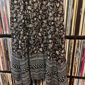 Long black floral skirt